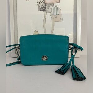 COACH Legacy Penny Blue Leather Small Crossbody Bag Vintage 19914